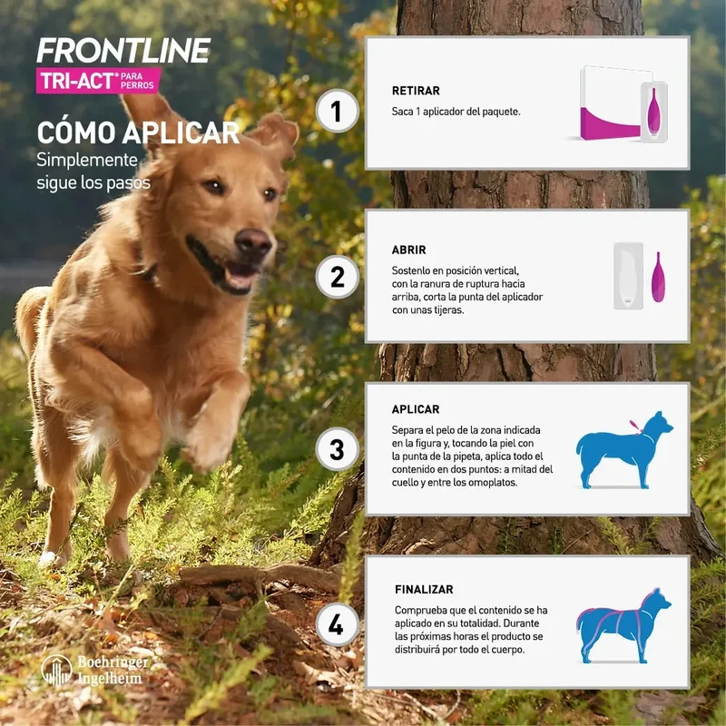 Frontline Tri-Act Pack 3 Pipetas Antiparasitarias para Perros
