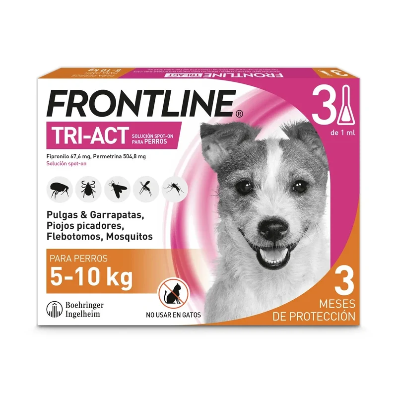 Frontline Tri-Act Pack 3 Pipetas Antiparasitarias para Perros