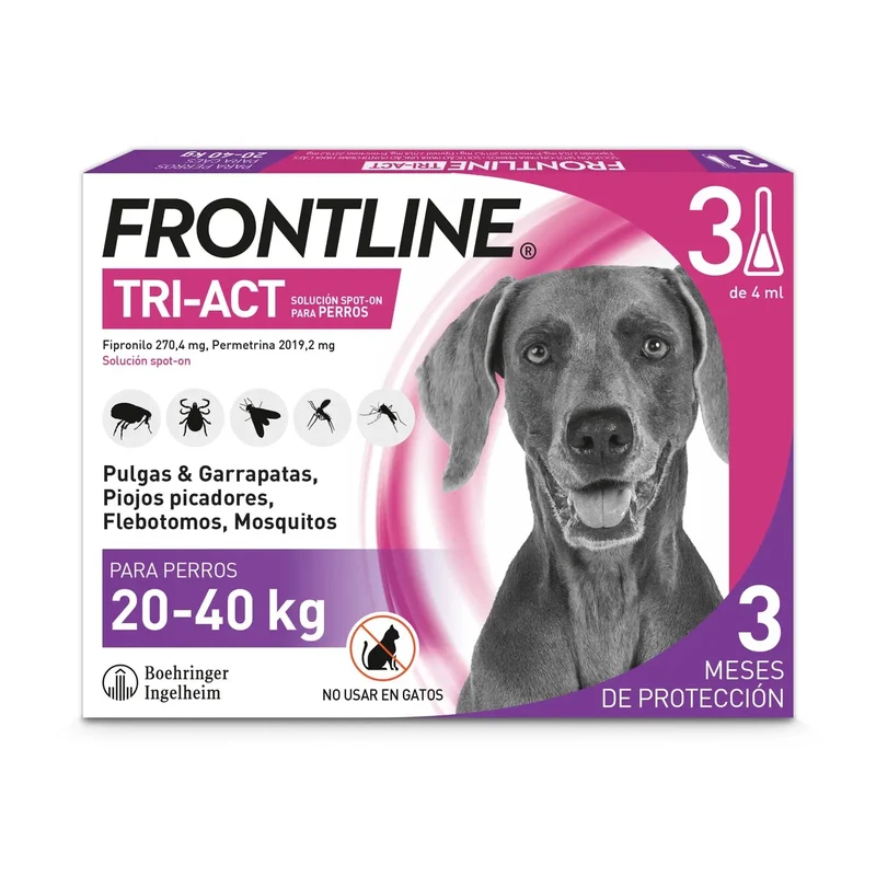 Frontline Tri-Act Pack 3 Pipetas Antiparasitarias para Perros