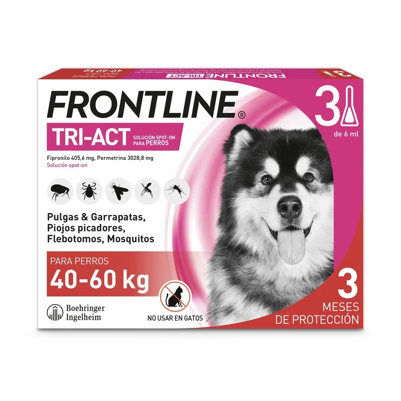 Frontline Tri-Act Pack 3 Pipetas Antiparasitarias para Perros