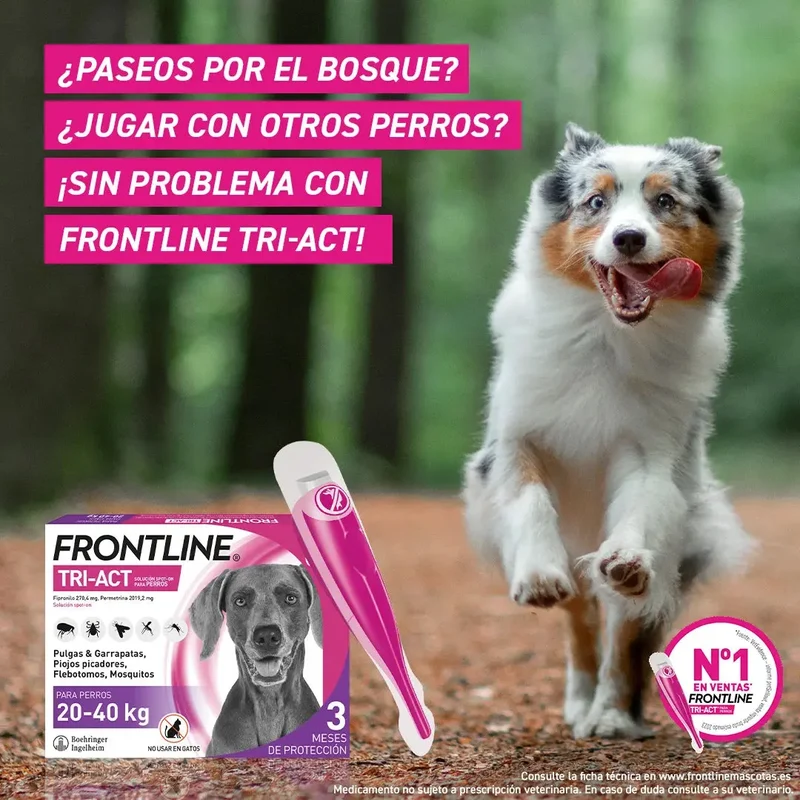 Frontline Tri-Act Pack 3 Pipetas Antiparasitarias para Perros
