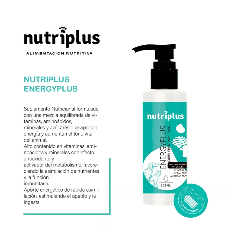 COMPLEMENTO ALIMENTICIO PARA PERROS Y GATOS NUTRIPLUS COMPLET FOOD ENERGYPLUS