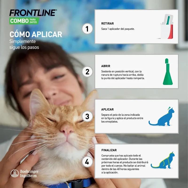 Frontline® Combo Antiparasitario Spot On para Gatos 3 Pipetas