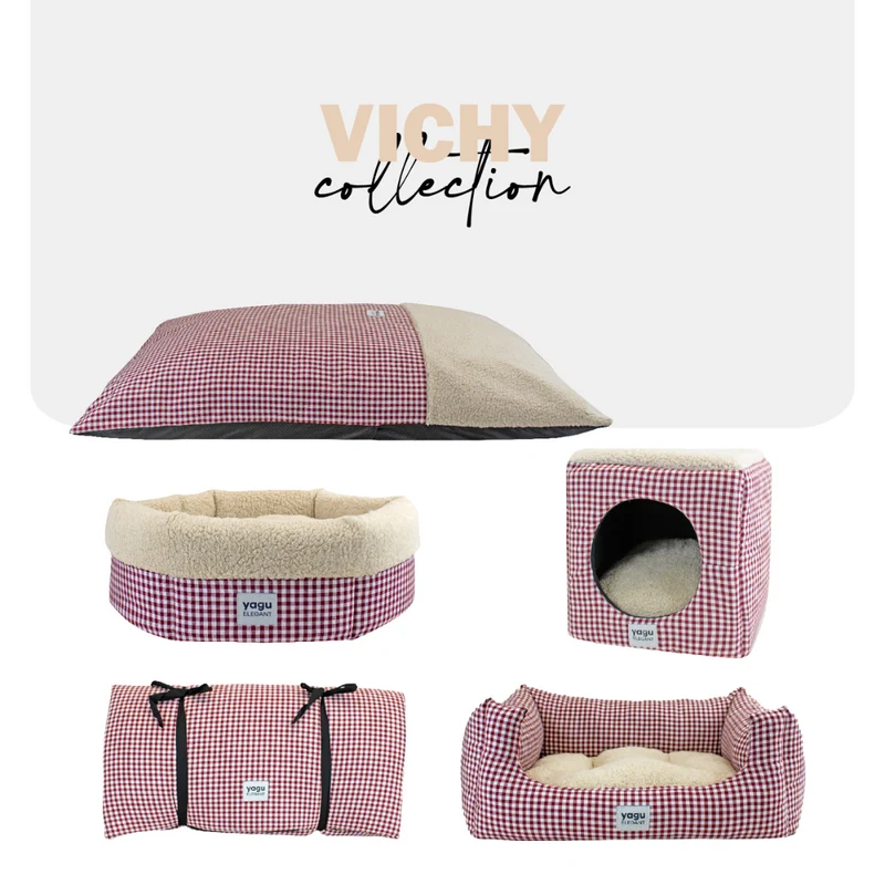 CAMA PERROS CONFORT VICHY GRANATE YAGU