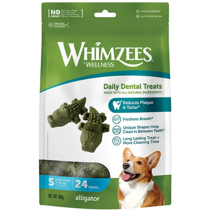 Whimzees Cocodrilo Mix Bolsa 360 g Snack Dental para Perros