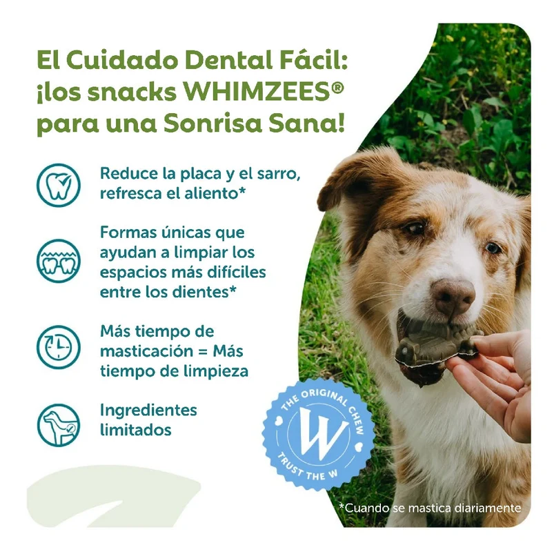 Whimzees Cocodrilo Mix Bolsa 360 g Snack Dental para Perros