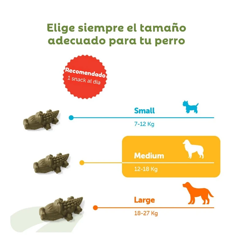 Whimzees Cocodrilo Mix Bolsa 360 g Snack Dental para Perros