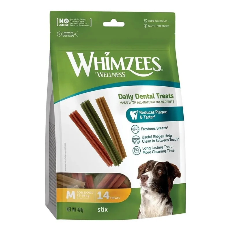 Whimzees Hueso Estrella Snack Dental para Perros Bolsa 420 g