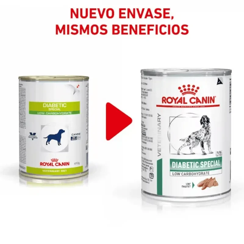 Royal Canin Veterinary Diabetic Special Paté Low Carbohydrate 410 g Dieta Veterinaria Húmeda para Perros