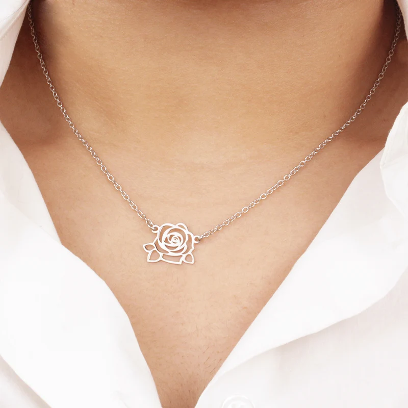 Collar Rose de Plata 925 Personalizado