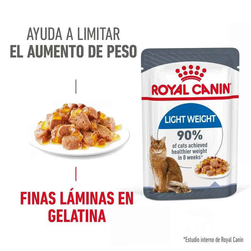 Royal Canin Light Weight Care Finas Láminas en Gelatina 85 g Húmedo para Gatos