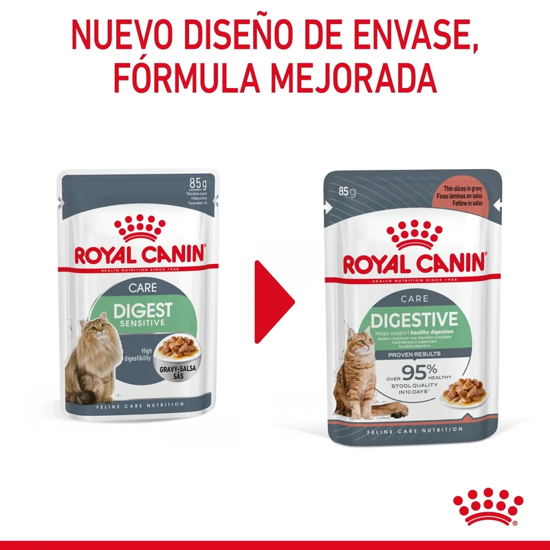 Royal Canin Digestive Care Finas Láminas en Salsa 85 g Húmedo para Gatos