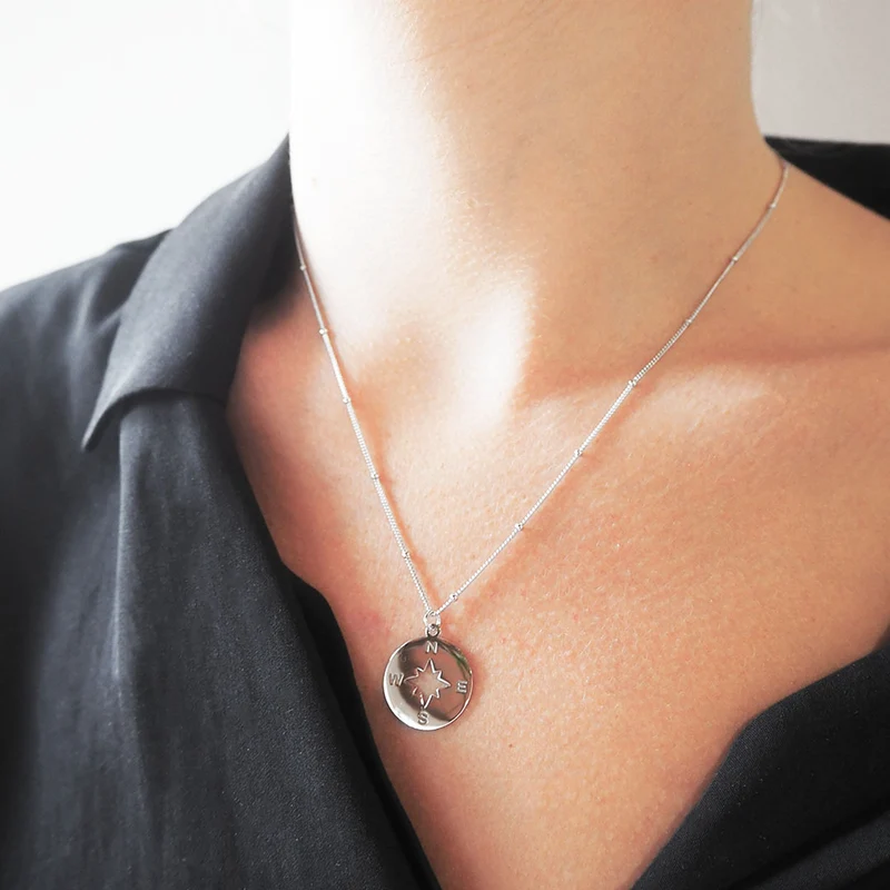 Collar Wanderlust Wind Rose de Plata 925