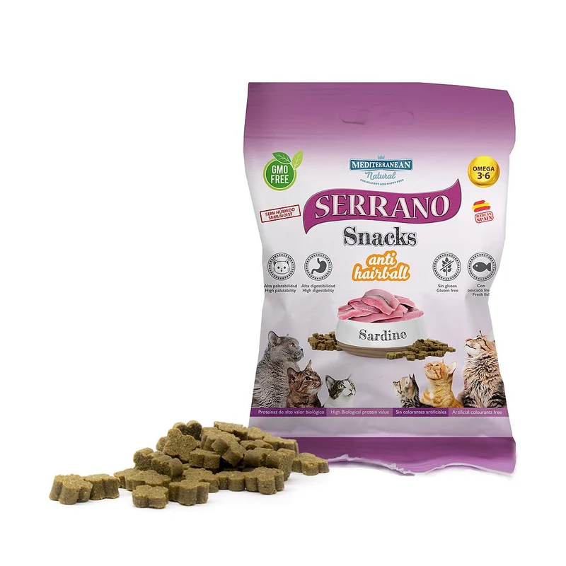 SNACK GATOS SARDINA Y ANTI BOLAS DE PELO 50 GR