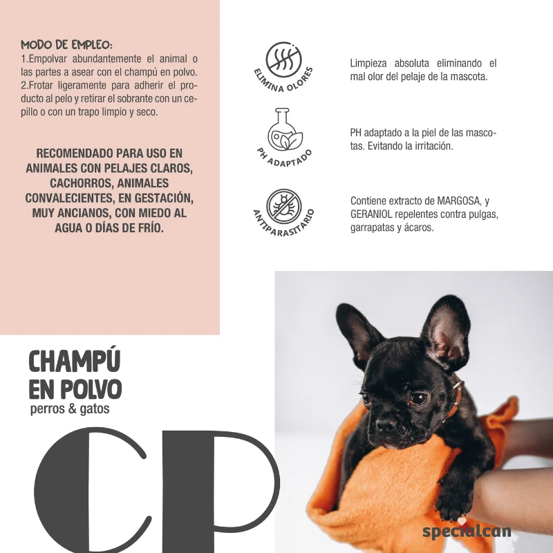 SPECIALCAN CHAMPU PARA PERROS Y GATOS EN POLVO