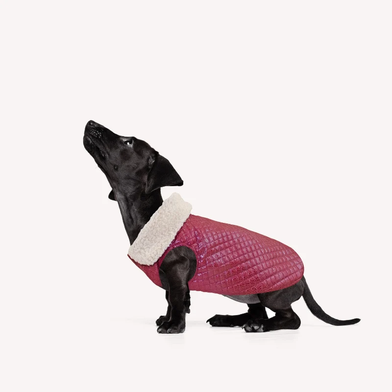 MI&DOG ABRIGO PERRO BOMBER GRANATE