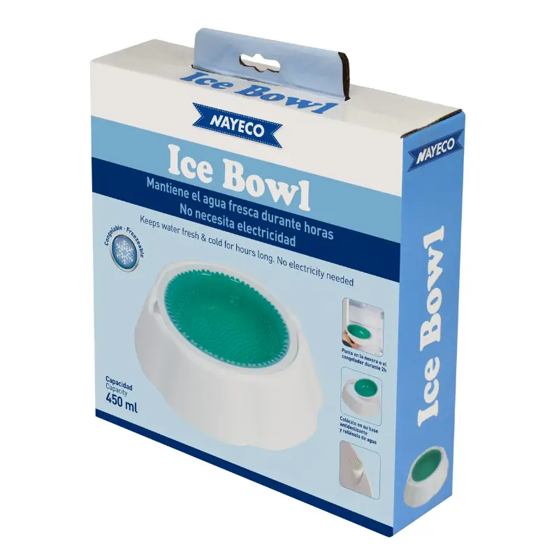 Nayeco Ice Bowl Bebedero Agua Fría 450 ml para Perros y Gatos