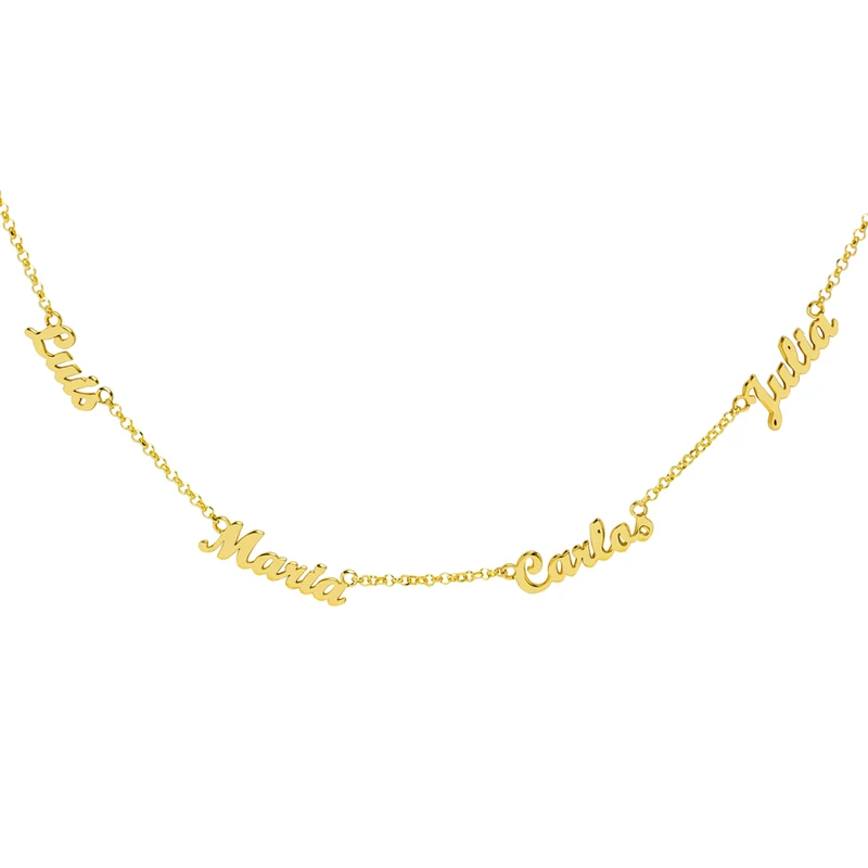 Collar de Oro 18K con Nombres Grabados