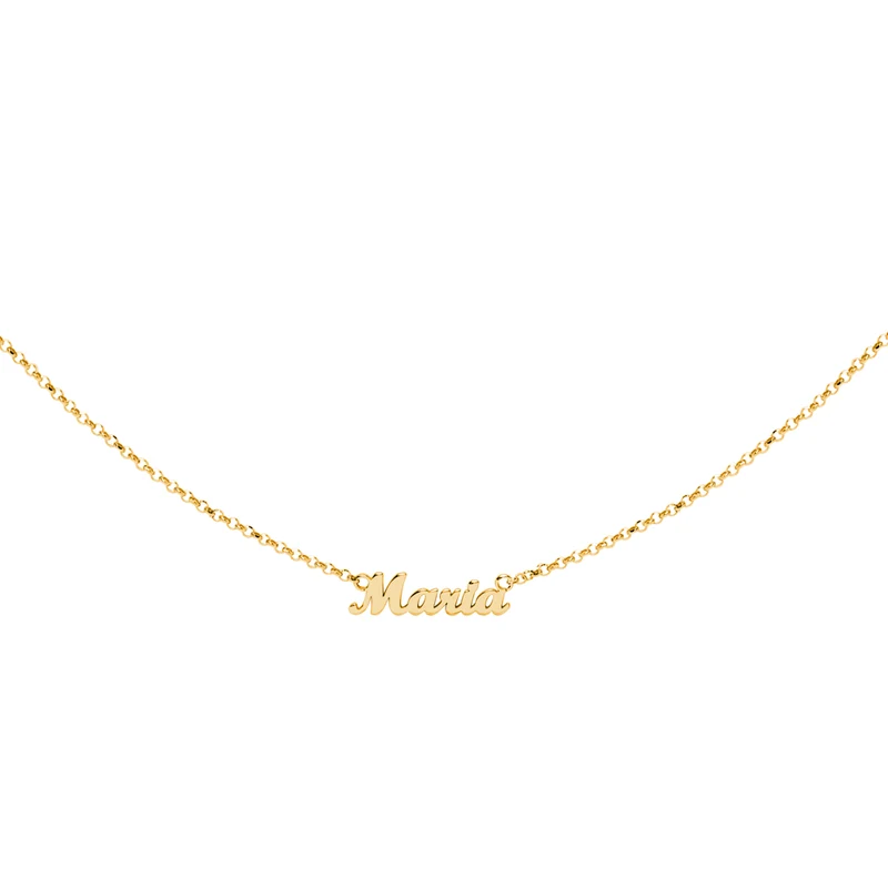 Collar de Oro 18K con Nombres Grabados