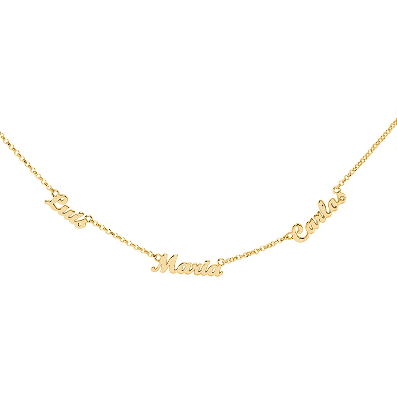 Collar de Oro 18K con Nombres Grabados