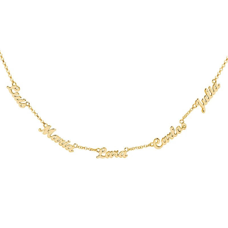 Collar de Oro 18K con Nombres Grabados