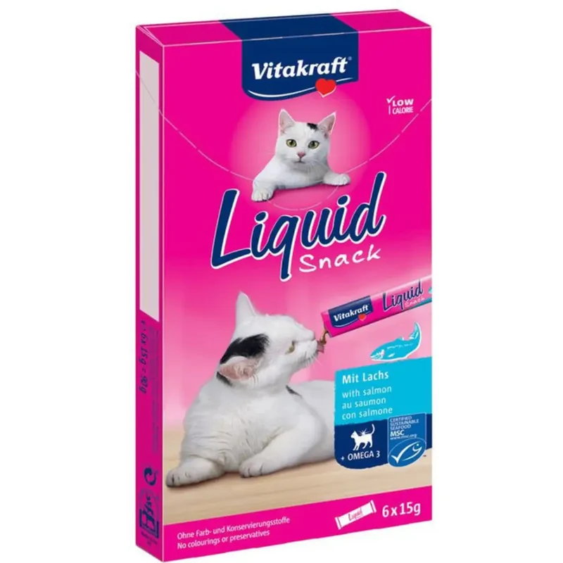 Vitakraft Cat Liquid Snack Salmón+Omega3 90 g
