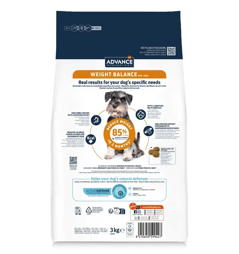 Advance Veterinary Diets Weight Balance Mini Pienso para Perros