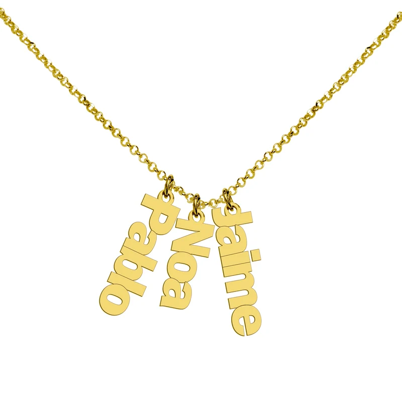 Collar Triple de Plata 925 con Nombres Grabados