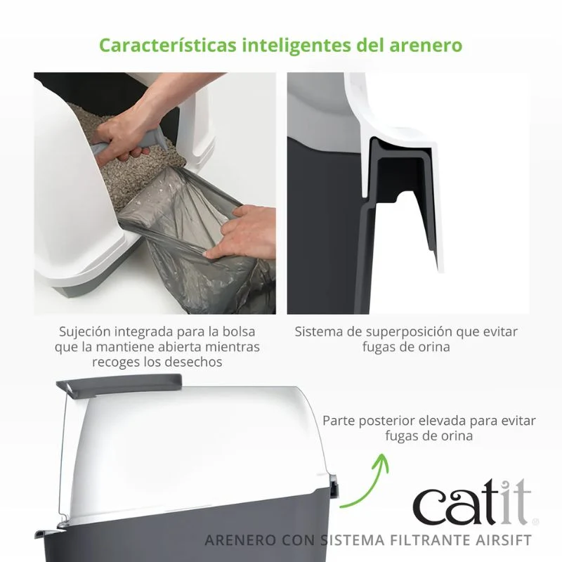 ARENERO CERRADO GATOS CONTROL DE OLORES AIRSIFT CATIT GATO