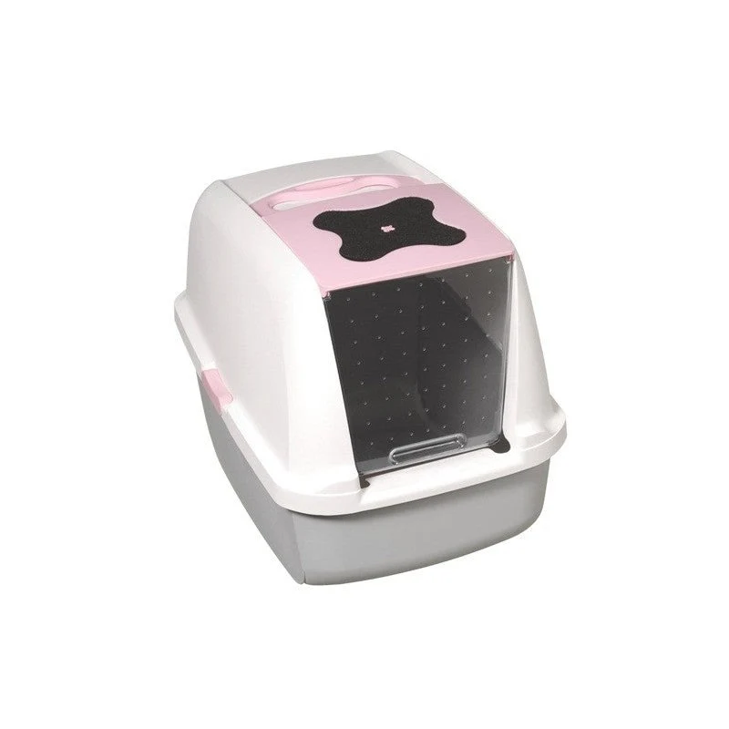 ARENERO CON CUBIERTA ROSA PARA GATO