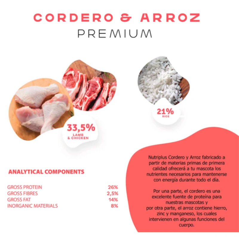 NUTRIPLUS PERROS ADULTO CORDERO