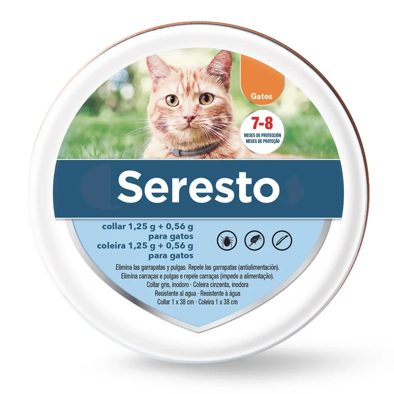 Seresto Collar Antiparasitario para Gatos Protege contra Garrapatas, Pulgas y Larvas