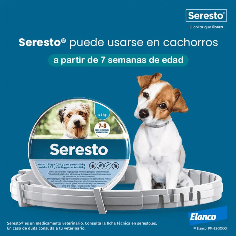 Seresto Collar Antiparasitario para Perros Protección contra Pulgas, Garrapatas, Piojos y Mosquito