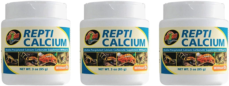 Zoo Med 3 Pack de Repti Calcio sin D3, 3 onzas cada uno