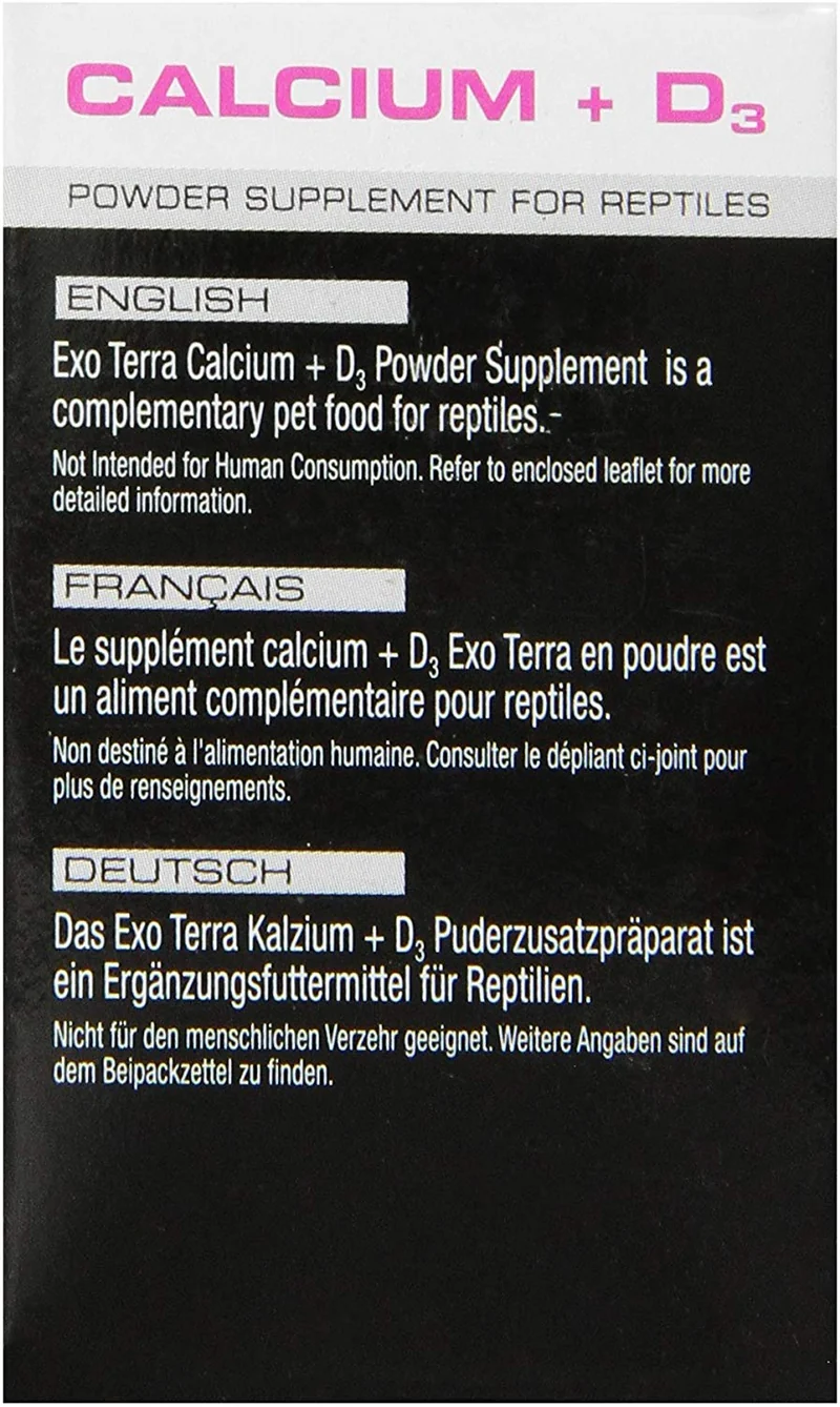 EXO TERRA Calcio + D3 polvo Reptiles Suplemento, 1.4-ounce