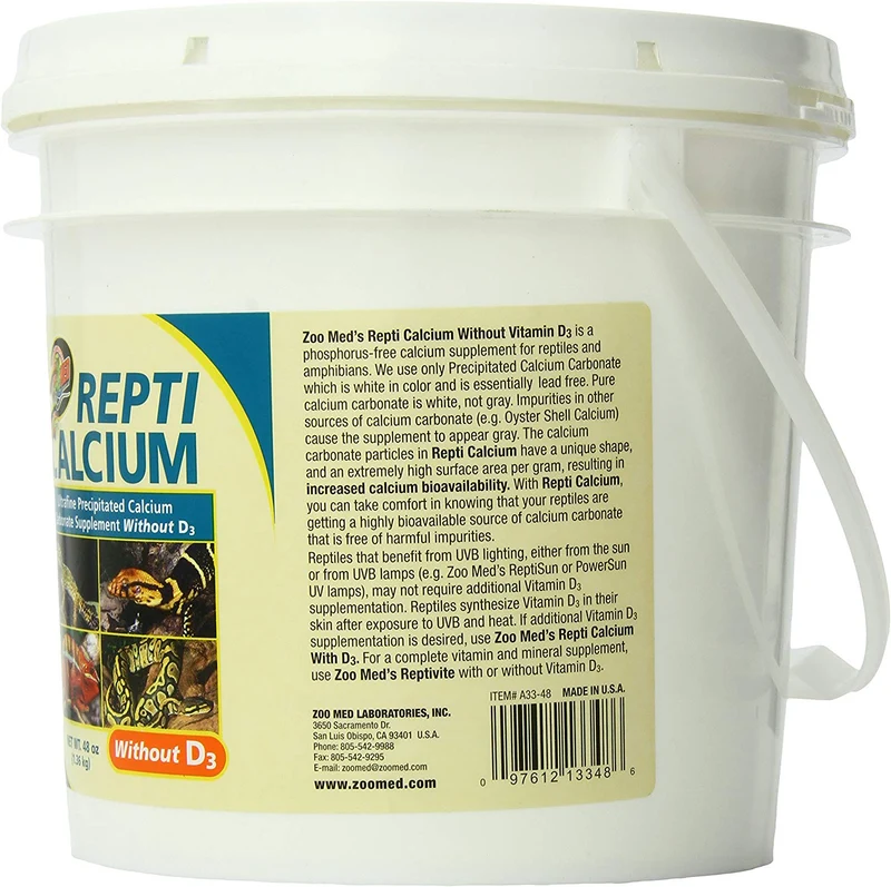 Zoo Med Reptil Calcio sin vitamina D3, 48 oz