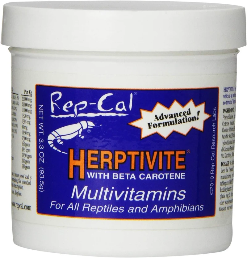 HERPTIVITE Multivitamina para reptiles y anfibios (3,3 oz) botella azul, Paquete de 2