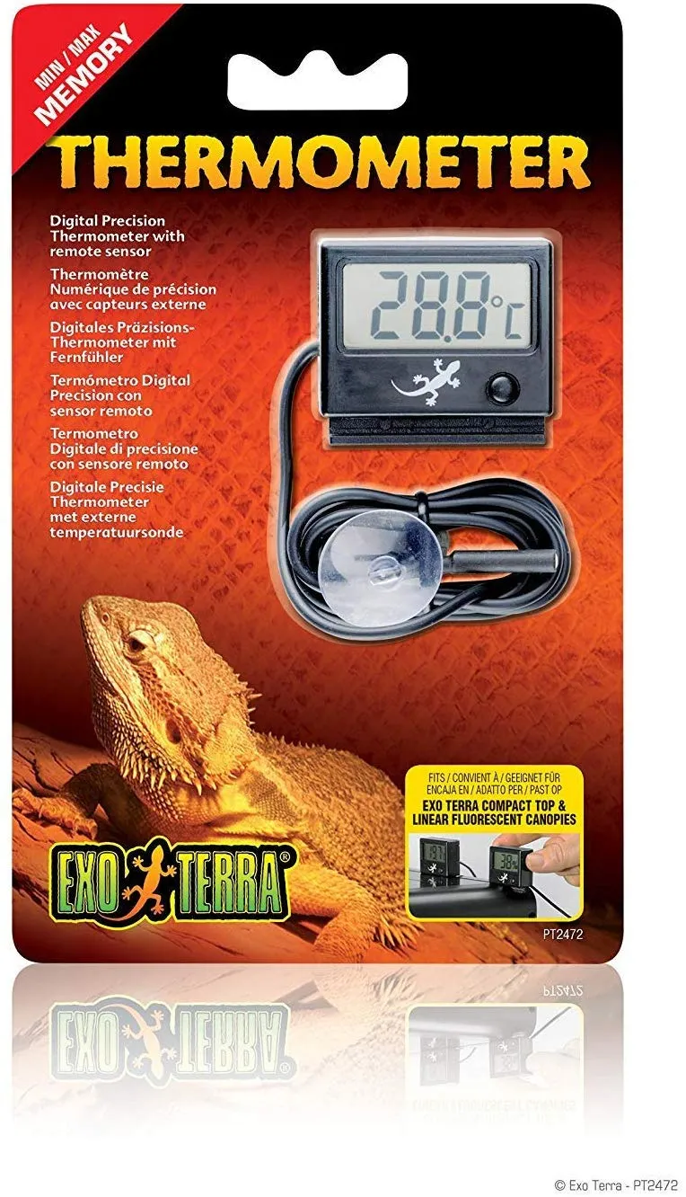 EXO TERRA Termómetro Digital con Sonda, Celsius y Fahrenheit