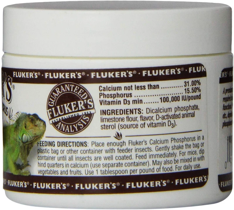 Fluker Labs sfk73007 Calcio 2: 1 para Fósforo Suplemento dietético de reptiles, 2-Ounce