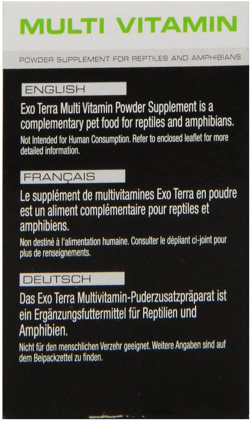 EXO TERRA Multi vitamina polvo Reptiles/anfibios Suplemento, 1.1-ounce