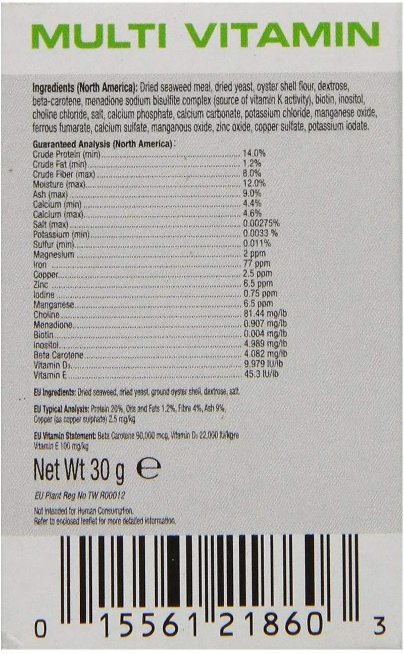 EXO TERRA Multi vitamina polvo Reptiles/anfibios Suplemento, 1.1-ounce