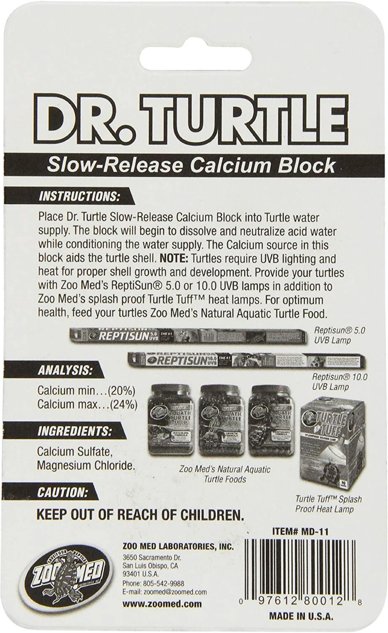 Zoo Med laboratorios szmmd11 Dr. Tortuga slow-release bloque de calcio, neta WT .5 oz