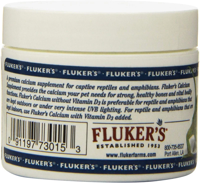 Fluker 73015 Suplemento de calcio reptil sin vitamina D3, 2 onzas