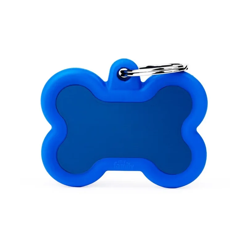 Placa Hushtag Hueso Azul en Aluminio con Goma