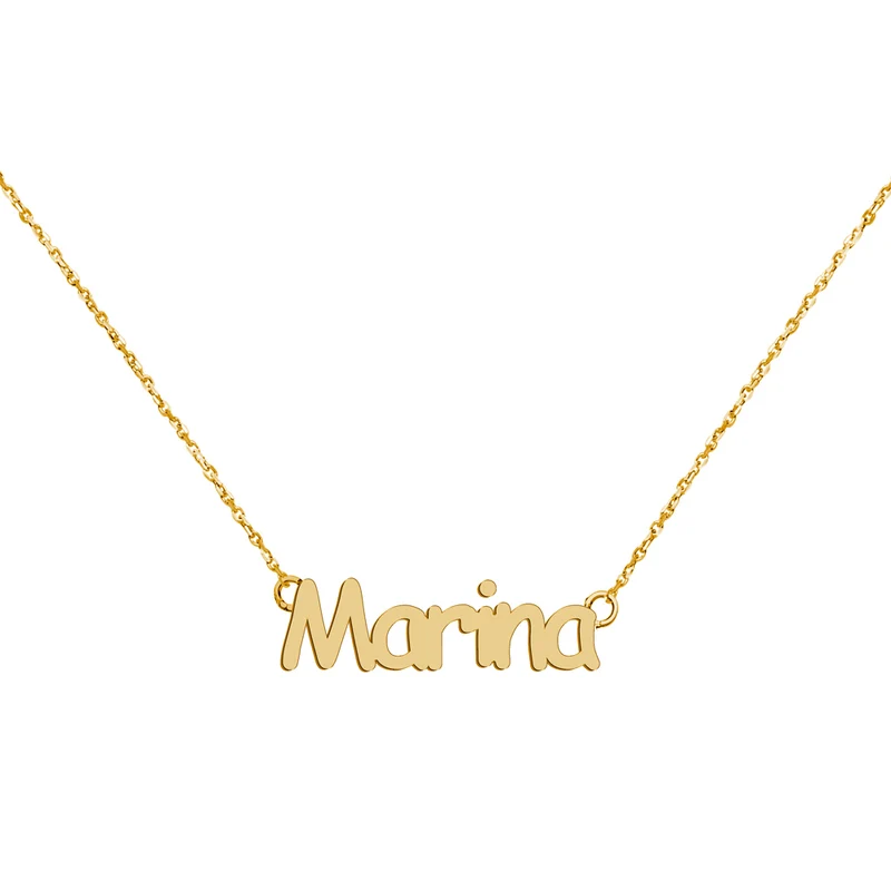 Collar Minimal Forzatina de Oro 18K con Nombre Grabado