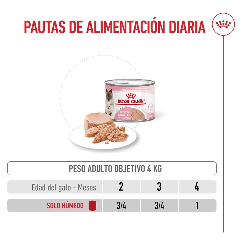 Royal Canin Mother & Babycat 195 g Mousse para Gatitos y Gatas Embarazadas o en Lactancia