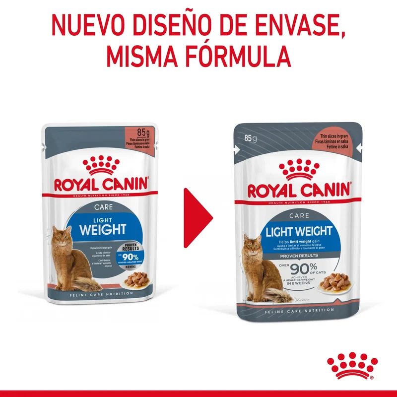 Royal Canin Light Weight Care Finas Láminas en Salsa 85 g Húmedo para Gatos