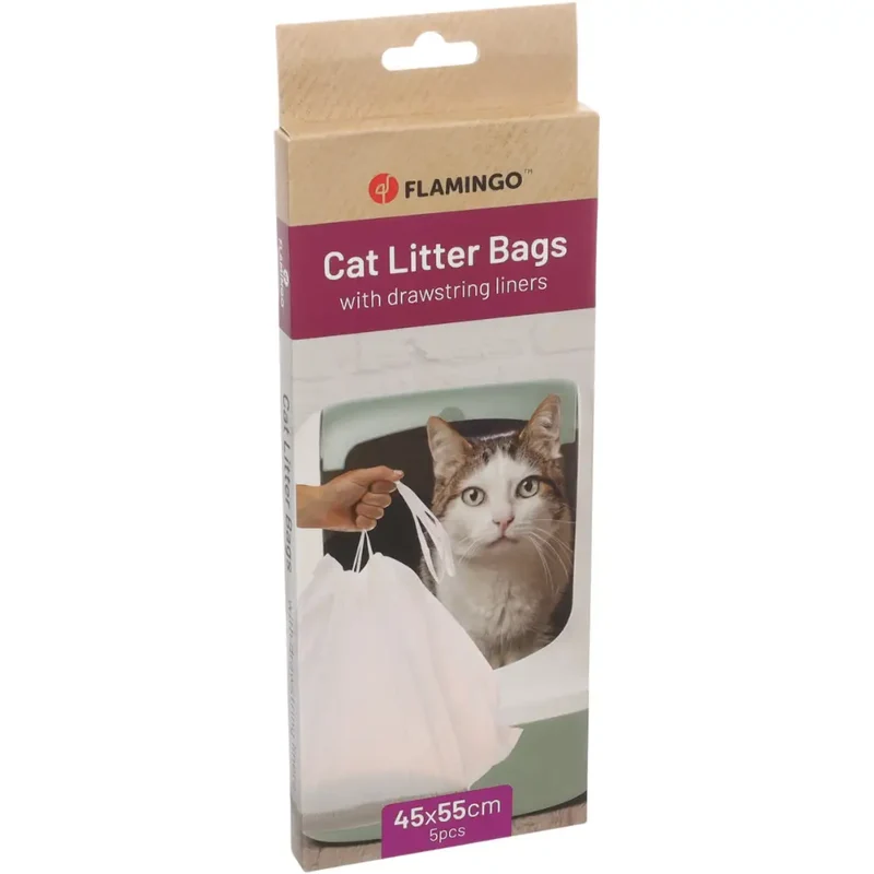 Flamingo Bolsa Limpieza Bandeja Gatos Jumbo 5 uds