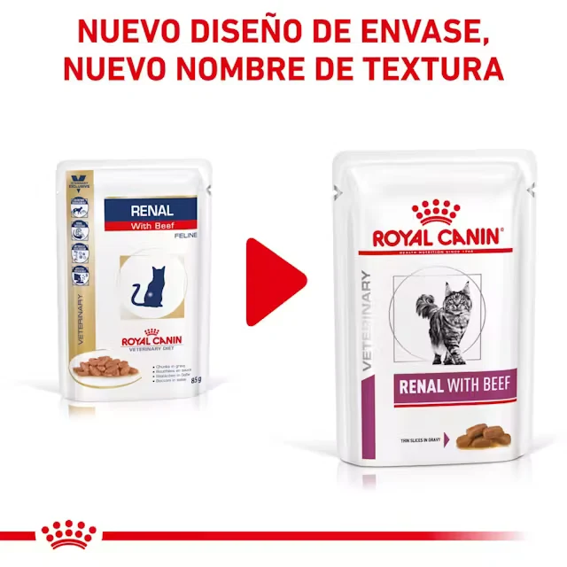 Royal Canin Veterinary Renal con Buey Sobre 85 g Comida Húmeda para Gatos