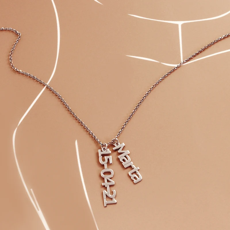 Collar de Plata 925 con Nombre y Fecha Grabados